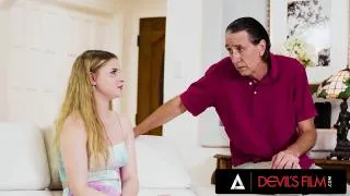 Mature man teachs babysitter slut technique
